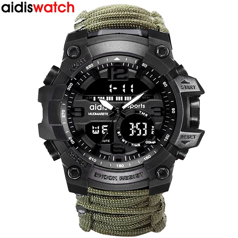Лидирующий бренд AIDIS мужские военные часы модные уличные водонепроницаемые
