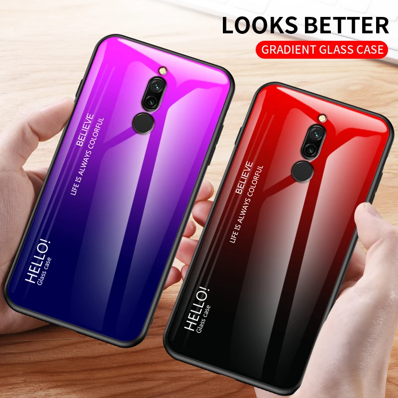 Для Xiaomi Redmi Note 5 6 Pro 6A 7 Чехол градиентное закаленное стекло чехол для Mi 8 A2 Lite A1 9 Mi8 Mi6