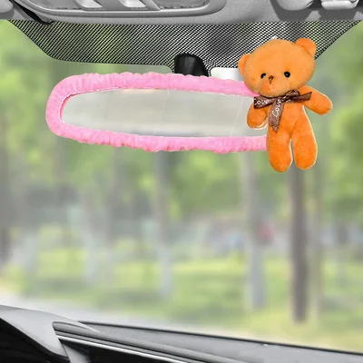 

Необычные Короткие искусственные кролики, курица, новые милые Мультяшные зеркальные аксессуары для украшения интерьера автомобиля