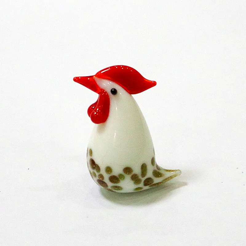 Маленькая стеклянная фигурка курицы в японском стиле цветное милое животное для