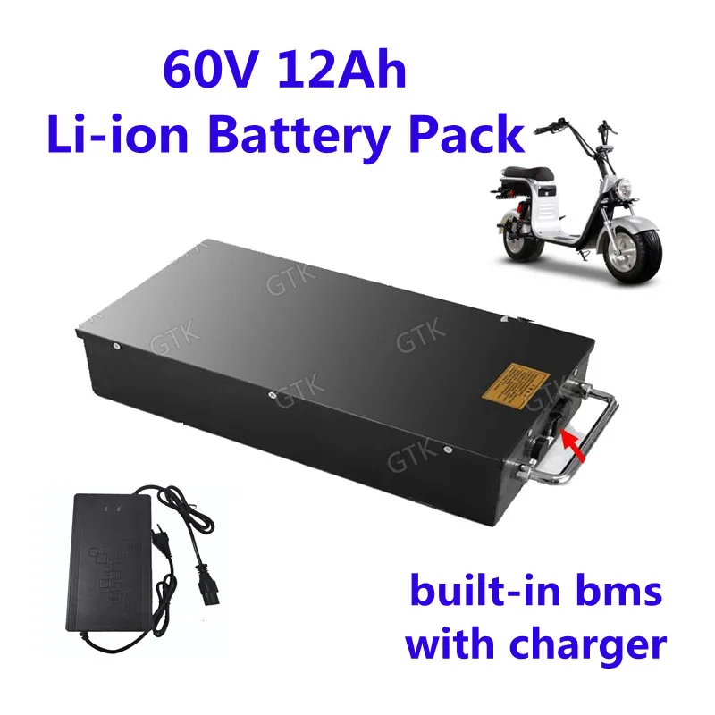 Перезаряжаемый литий-ионный аккумулятор 60 в 12 Ач с BMS + зарядное устройство для