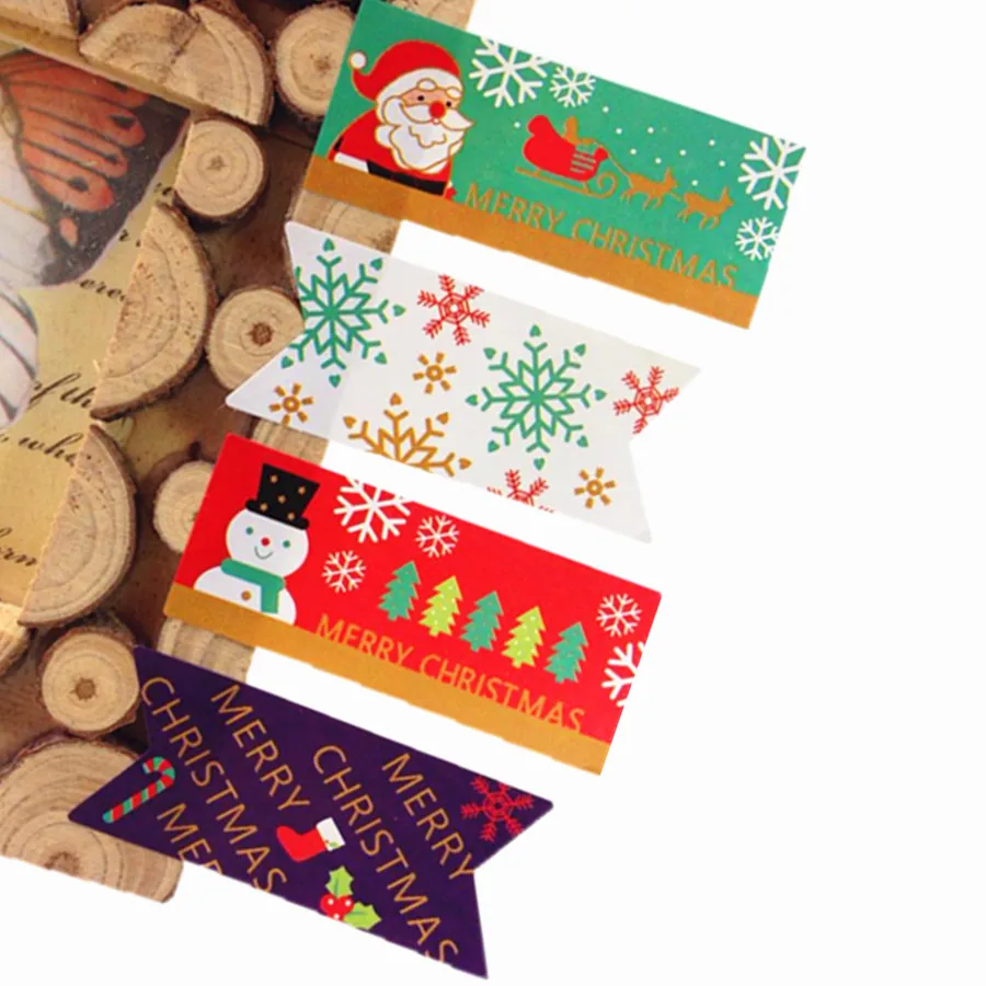 80 наклеек со снеговиком Рождественский флаг герметичная наклейка подарок