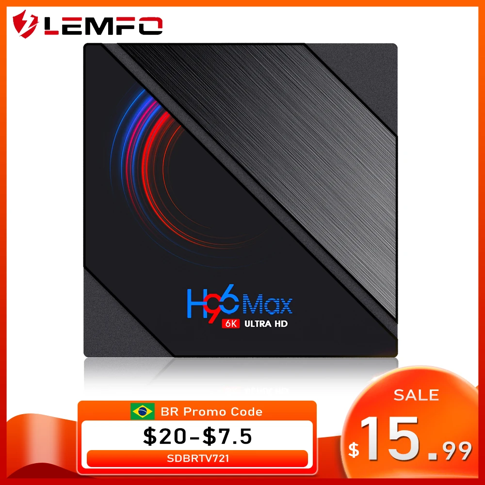 LEMFO H96 Max H616 Smart TV Box Android 10 Support 6K 3D Youtube Google Play 4G 64GB H96max Set Top Box 2021