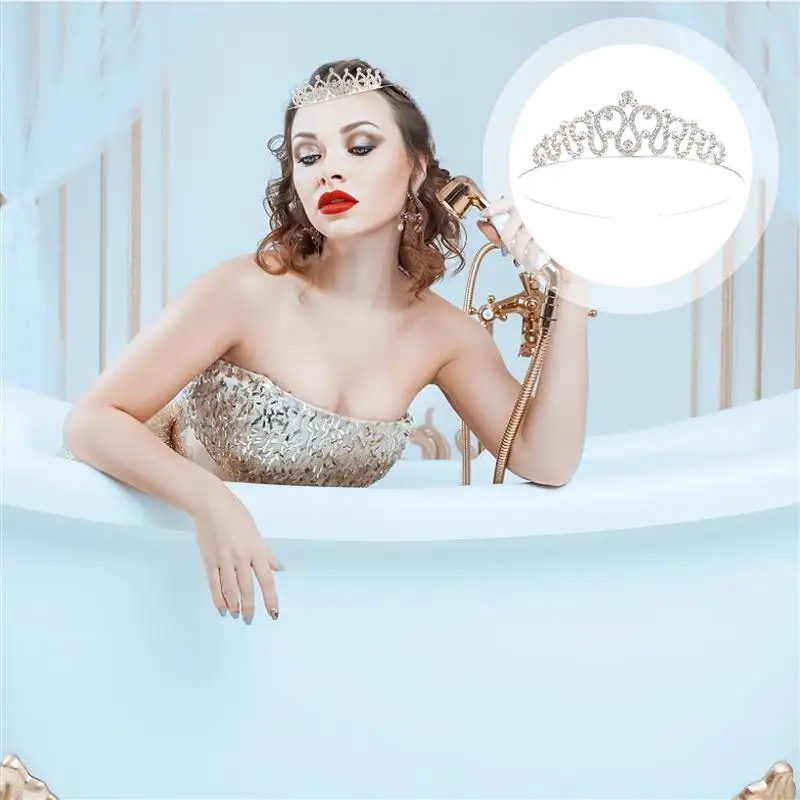 

8Pcs Rhinestone Tiaras Girls Rhinestone Crowns Party Headdress (Mixed Style)