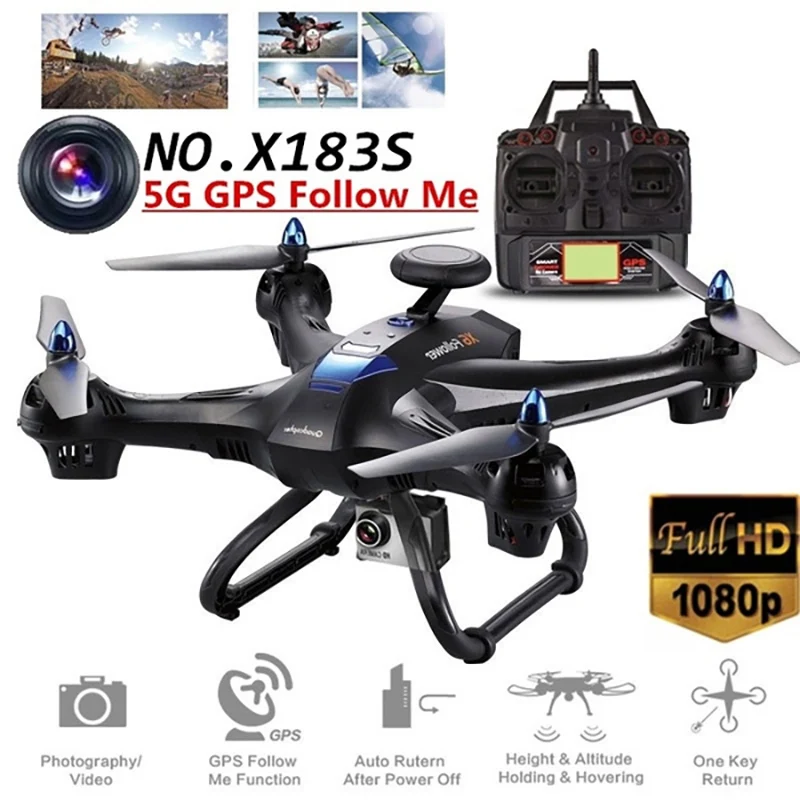 X183S Дрон gps 5G с камерой 720P 1080P Wi Fi профессиональный HD FPV RC Квадрокоптер складной