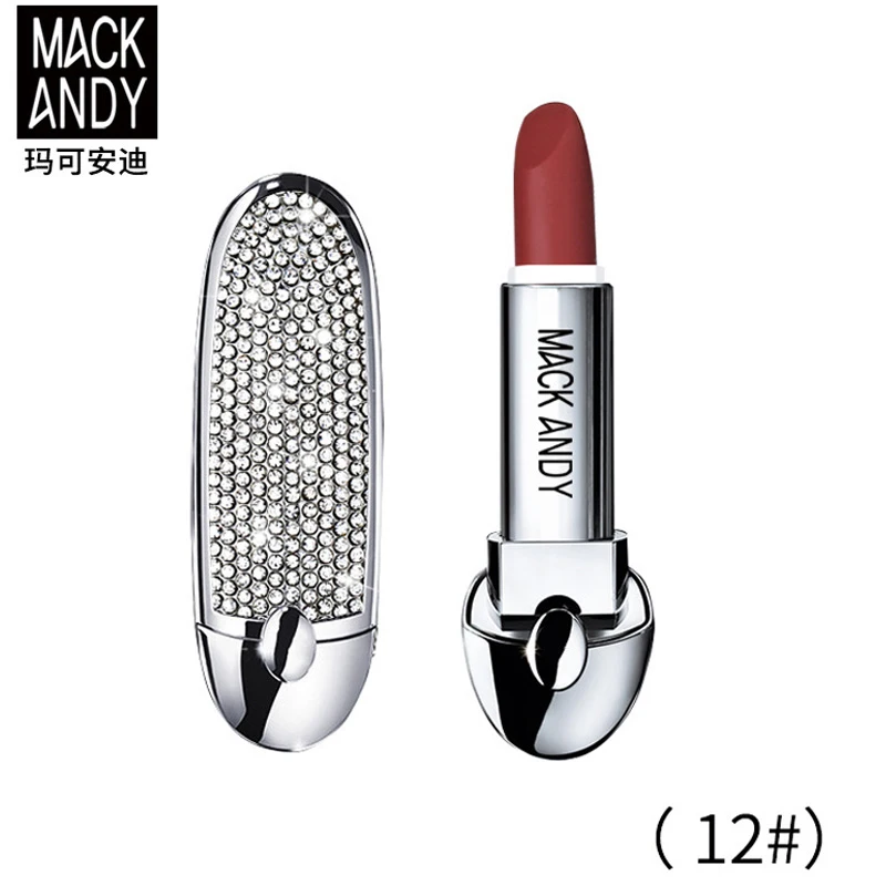 1 Pcs Matte Lipstick Waterproof Long Lasting Moisturizing with Shining Case 998 |