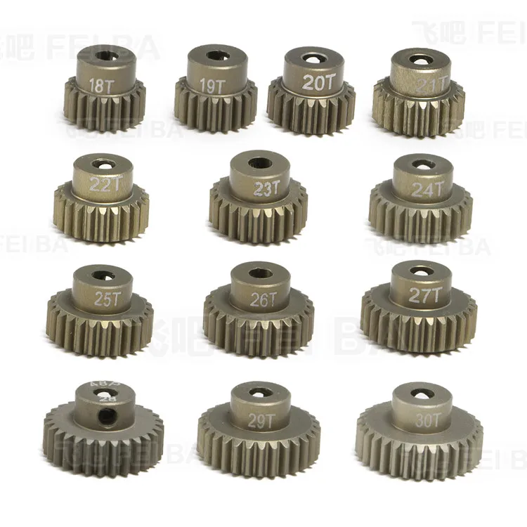 

1PC 7075 48p Motor Gear 26T/28T/24T/22T Aluminum Hardened Motor Mini Pinion Gears for 1/10 S/CS/R31/SCX10 RC Cars