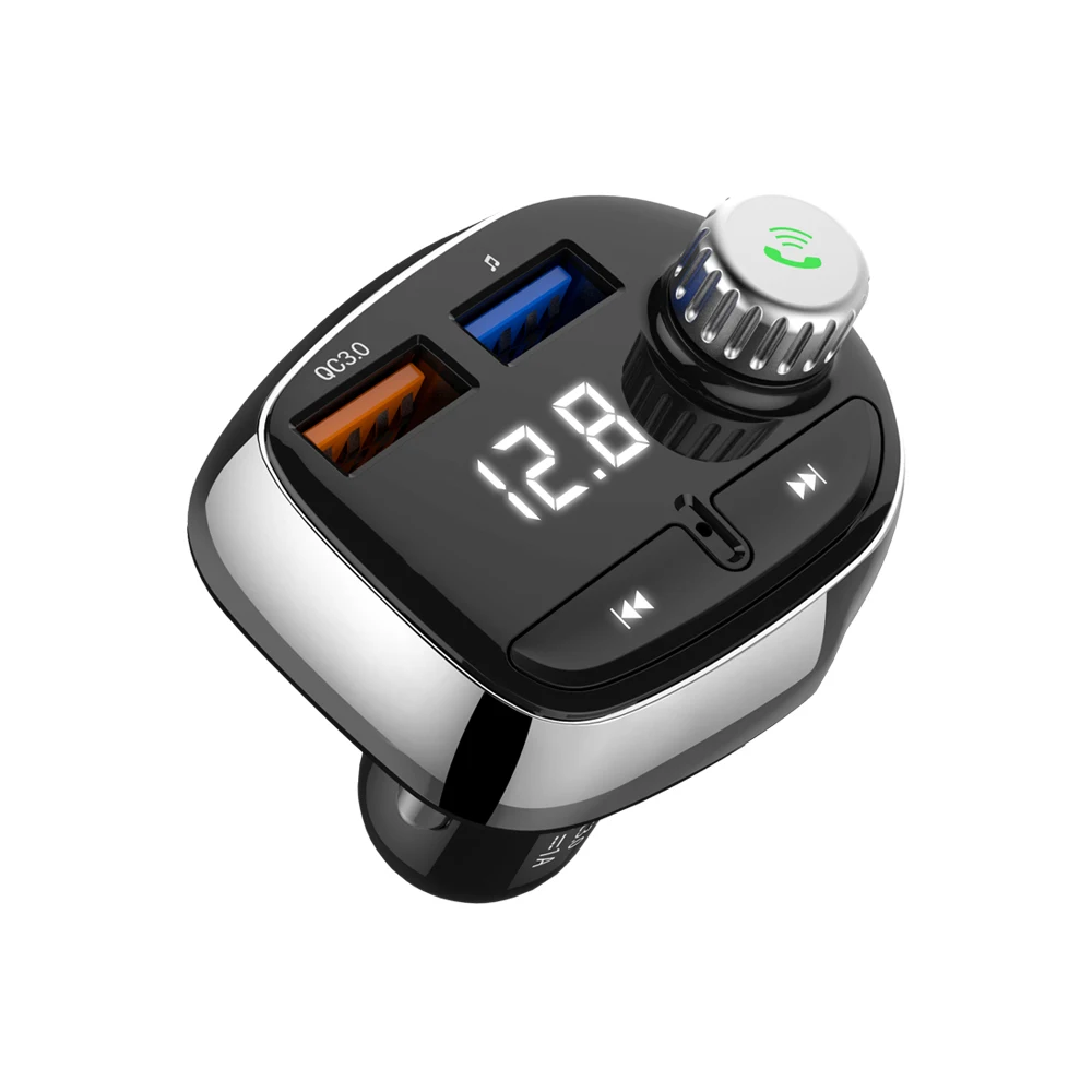Быстрое зарядное устройство с двумя USB портами Bluetooth беспроводной FM передатчик