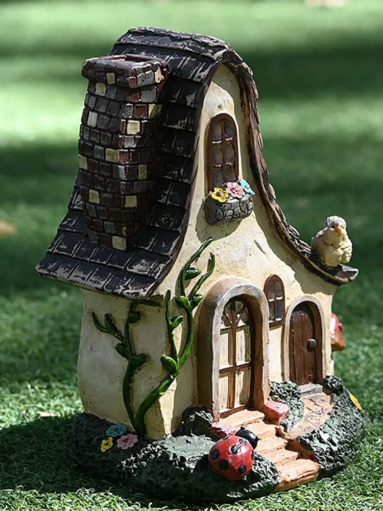 

Fairy Garden House Ornament Lawn Micro Landscape Cottage Statue Miniature Resin Dwelling Ornament Garden House Decor For Gift