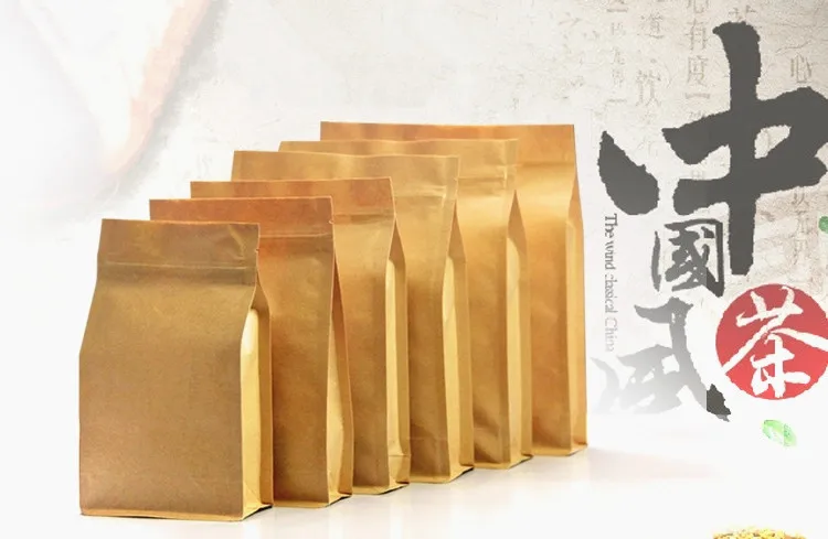 Free Shipping 50pcs 18x28cm (7.1''*11'') Kraft Paper Large Accordion Pocket Ziplock Packaging Bag | Дом и сад