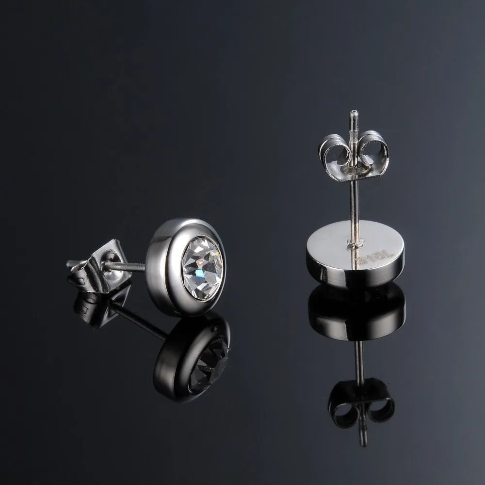 

925 Silver Filled Fashion Jewelry Round White Cubic Zircon Earrings For Women Bridal Stud Earrings Best Valentine's Day Gift