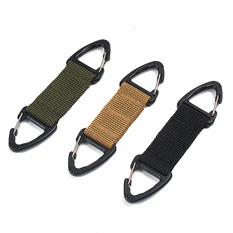 

Hiking Carabiner Webbing Belt Clip Climbing Buckle Keychain Hook Tactical Bag Backpack Clip Clasp EDC Outdoor Camping Equiment