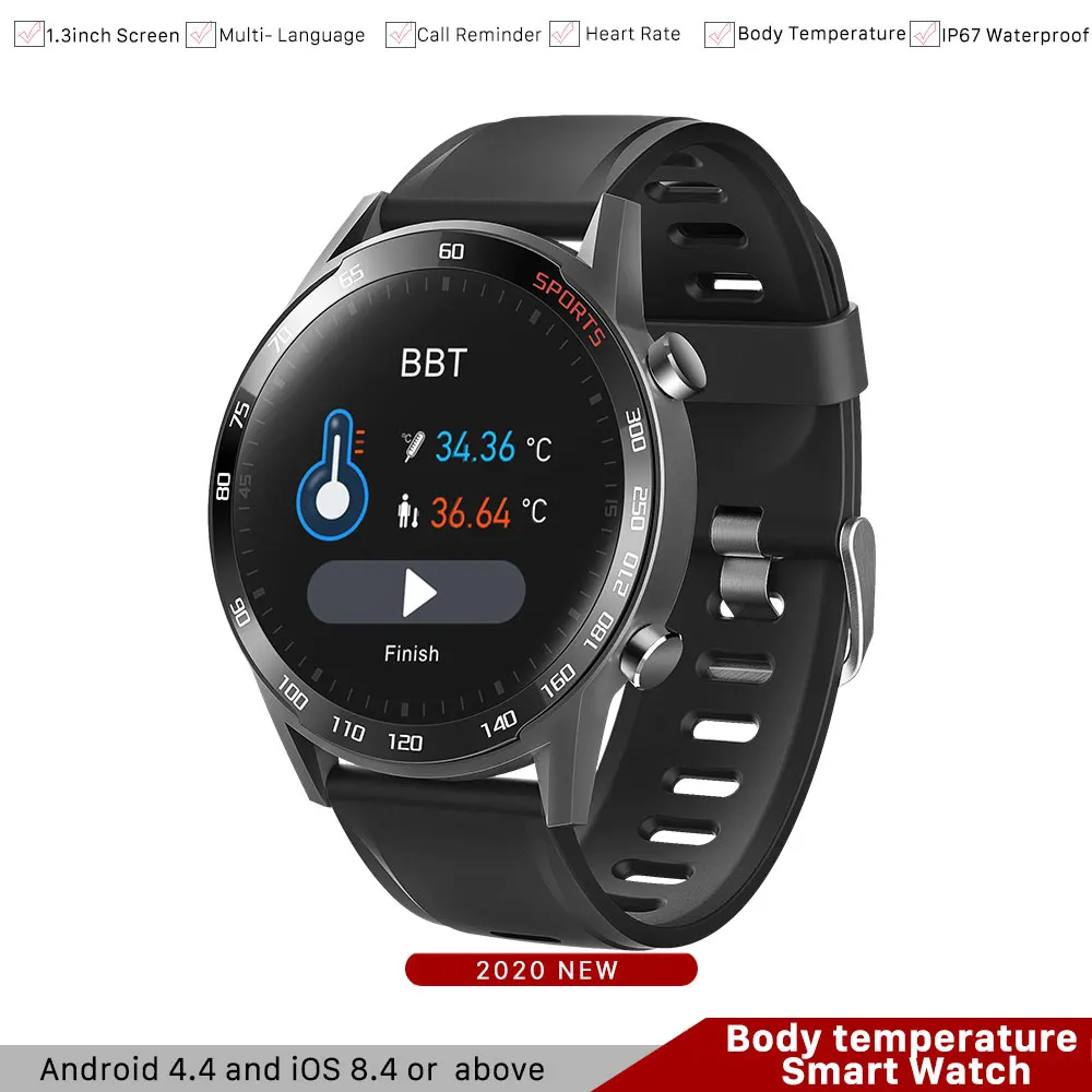 Смарт-часы T33 с функцией измерения температуры пульса артериального давления