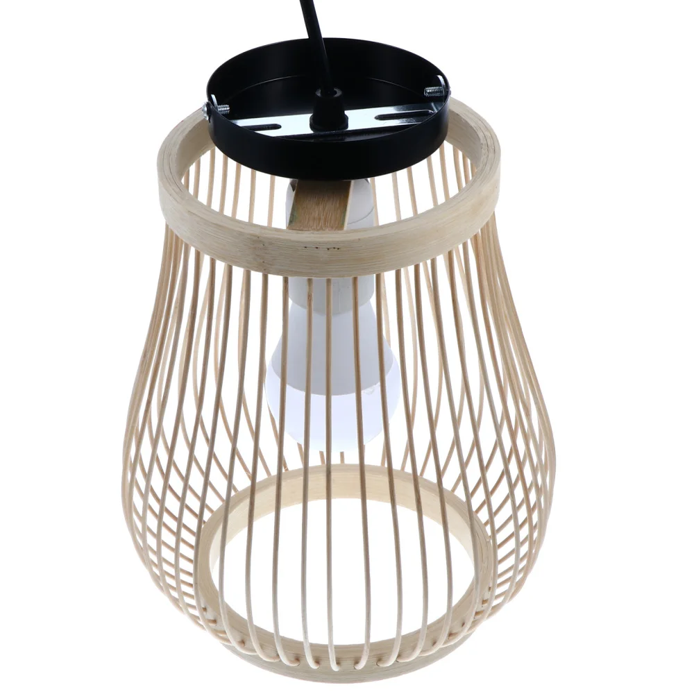 

Natural Bamboo Hanging Light Chinese Style Rattan Woven Ceiling Lamp for Home