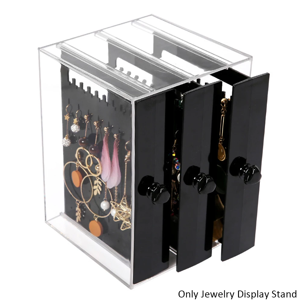 

Dustproof Earring Holder Freestanding Jewelry Display Stand Home Decor Hanging Organizer Pull Type Dresser Space Saving Bedroom