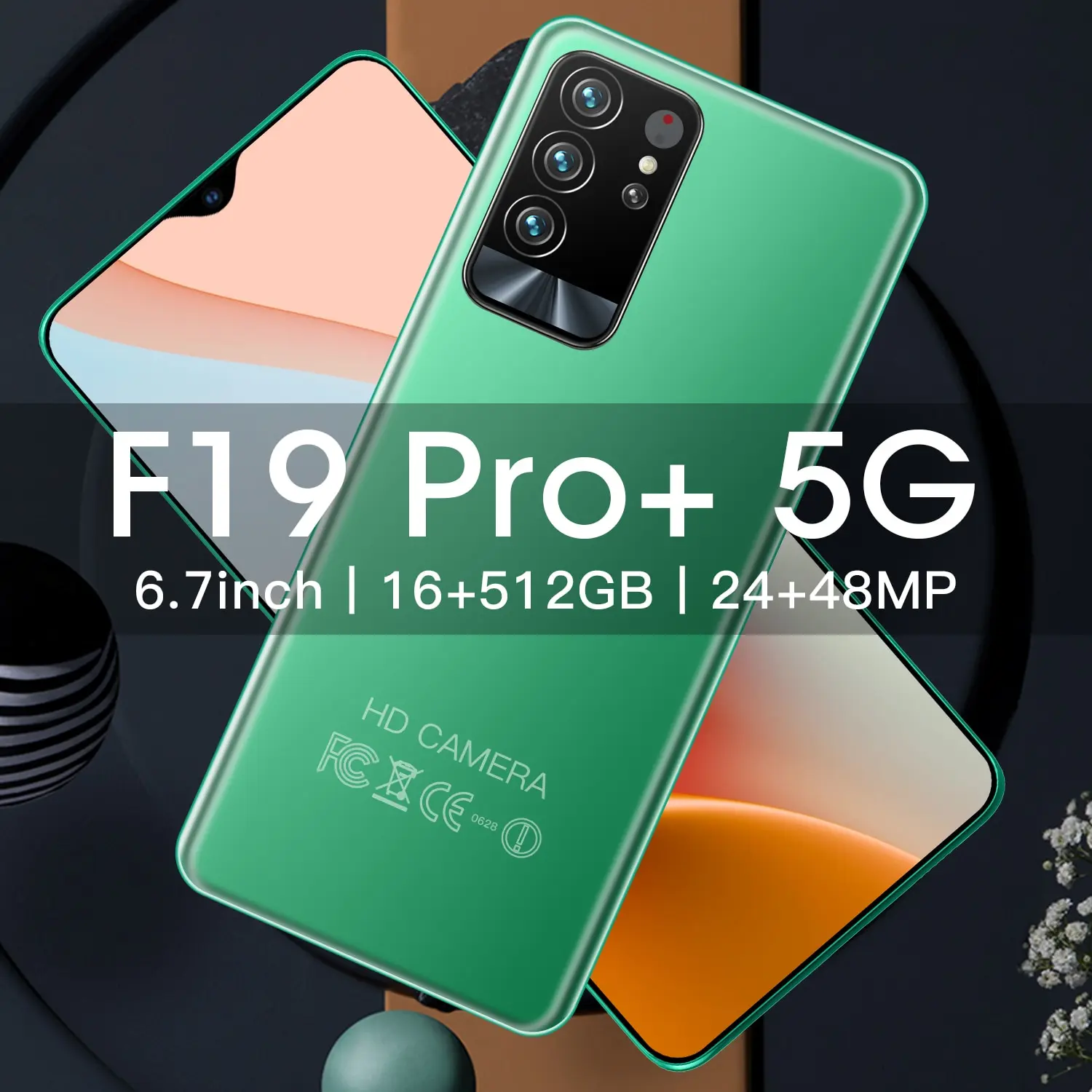 

New Galxy Global Version F19 Pro+ 4G LTE 5G Mobilephone 6.7 Inch Screen Android10.0 Cellphone Face ID 24+48MP Smartphone 6000mAh