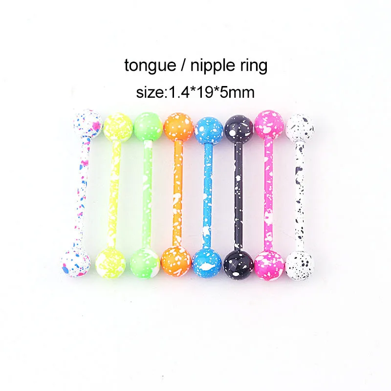 

Tongue Bars Surgical Steel Barbell Rings Body Piercing Mixed Ball Jewellery