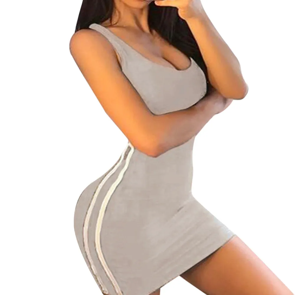 Женское летнее платье пляжное обтягивающее женское праздничное без рукавов