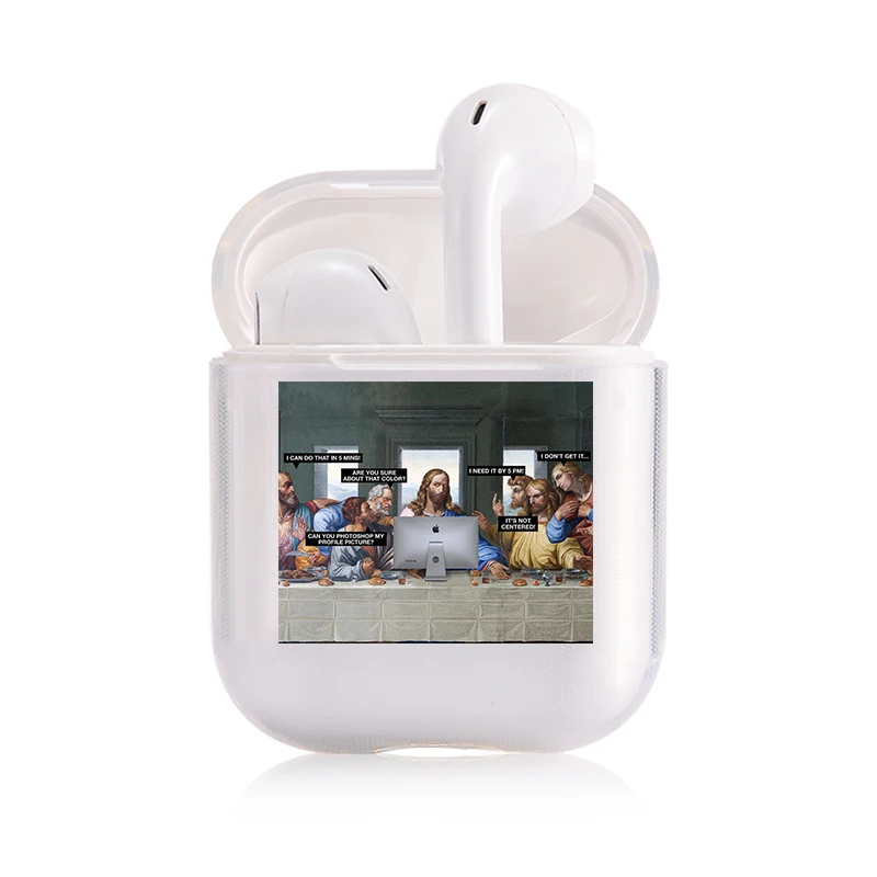 Милый чехол для Apple airpods чехол со смешными героями из мультфильмов статуи искусство Беспроводной Bluetooth наушники чехол для переноски 1/2 мягкие Защитный чехол - Цвет: I050094