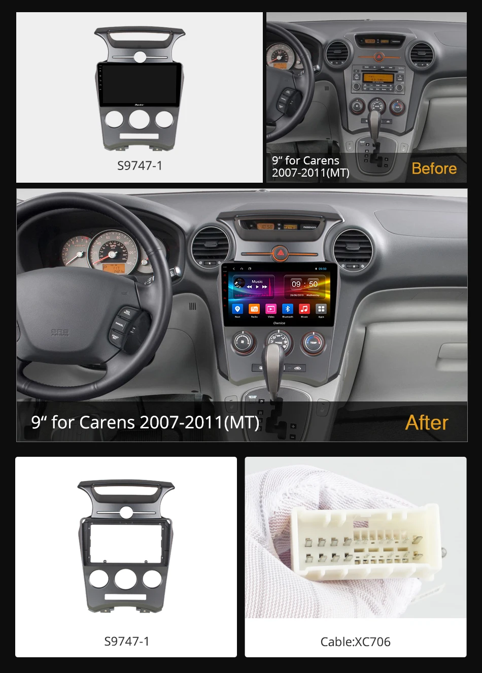 Owice C500 + Android 6 0 Восьмиядерный 2 Гб ОЗУ 32 ПЗУ автомобильный DVD gps плеер для Kia Carens 2007 2011