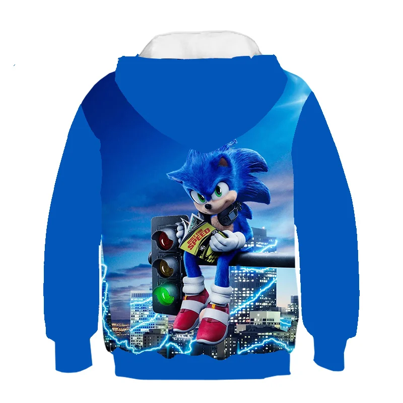 

Running Sonic Printed 3D Boys Girls Hoodies Blues Hedgehog Sweatshirts Children's Hoodies For Teen Girls Clothing Kids Game Coat
