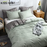 nordic high quality solid color coco style microfiber fabric twin size bedding setbed cover150220x240 200x200for home bedroom