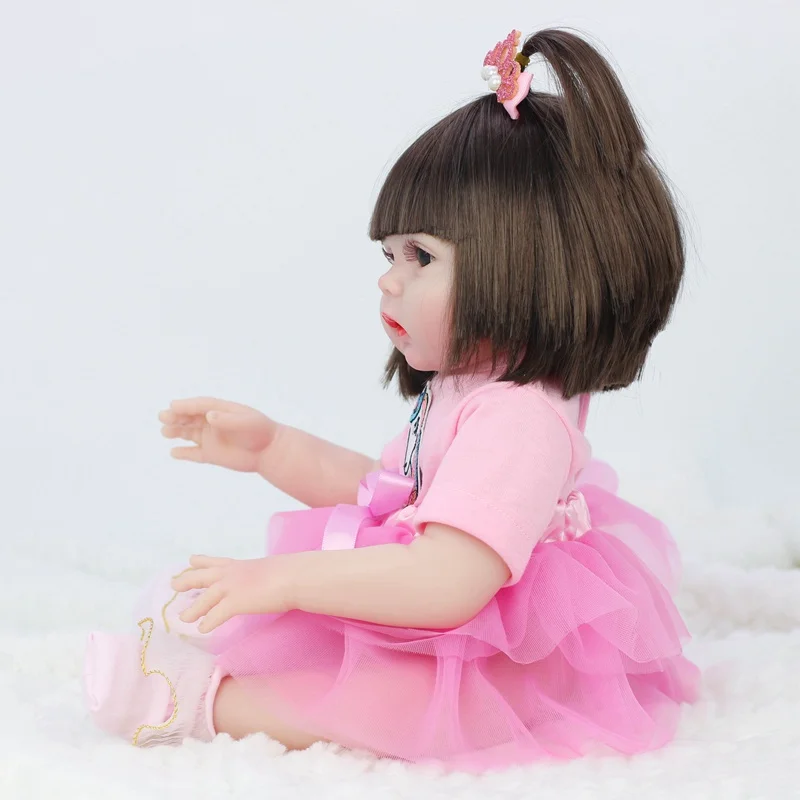 Реалистичная силиконовая кукла реборн для девочек виниловая купания с питьевой