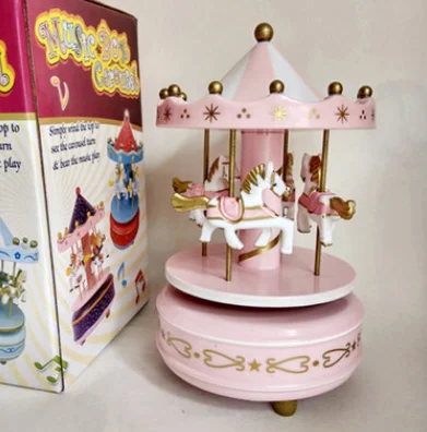 style 6 Круглые музыкальные шкатулки Merry-go-round, Геометрическая музыкальная декорация для детской комнаты, подарки унисекс, Деревянная Рождественская карусель, коробка для дома, декорация lf676 - Цвет: style 6