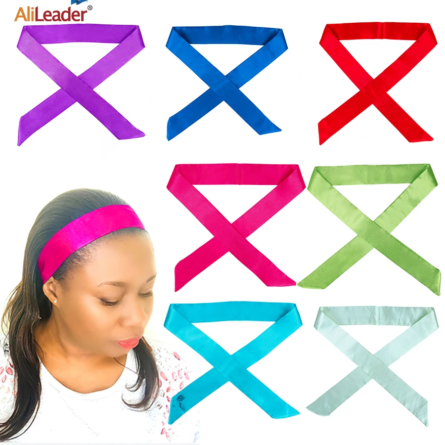 

Alileader 1Pcs Satin Edge Scarves For Wigs Grip Band Satin Edge Laying Scarf Wig Grip Headbands For Women Small Satin Silk Scarf