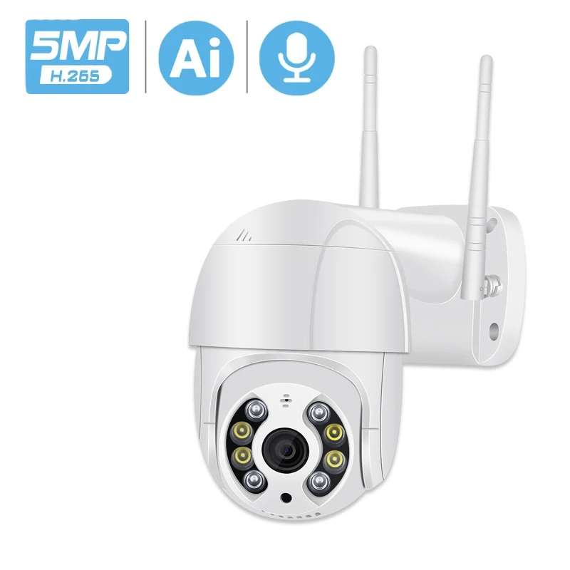 

5MP PTZ IP Camera Wifi Outdoor AI Human Detection Audio 1080P Wireless Security CCTV Camera P2P RTSP 4X Digital Zoom Wifi Camera