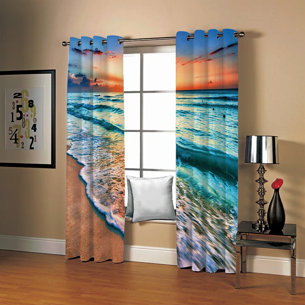 Красивые модные занавески под заказ 3D синий цвет современные для гостиной | Дом и