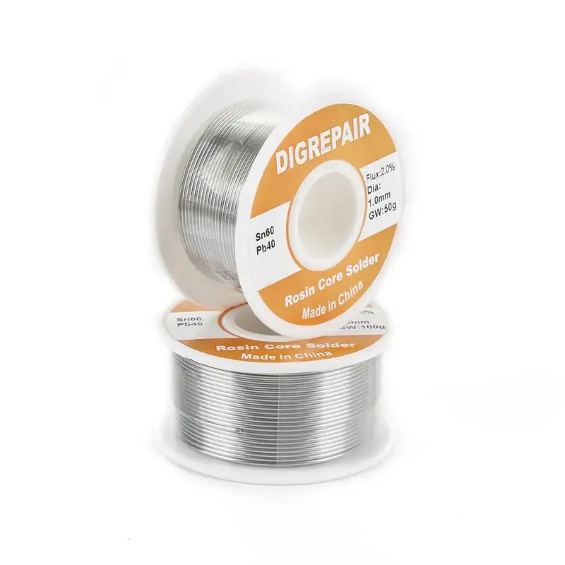 

1Roll 0.6/0.8/1.0/1.2MM 60/40 FLUX 2.0% Tin Lead Tin Wire Melt Rosin Core Solder Soldering Wire Roll No-clean