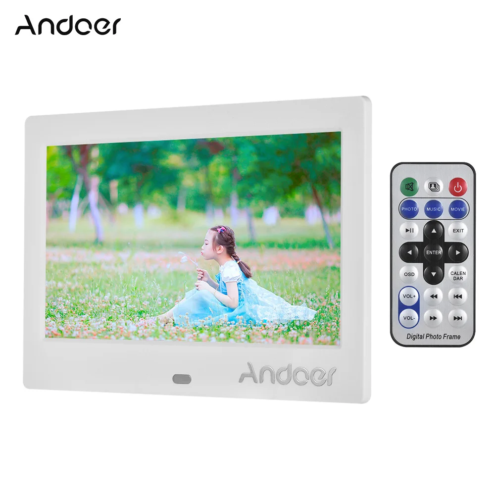 Andoer 7 дюймов цифровая фоторамка ips HD экран 1024*600 цифровой альбом поддержка