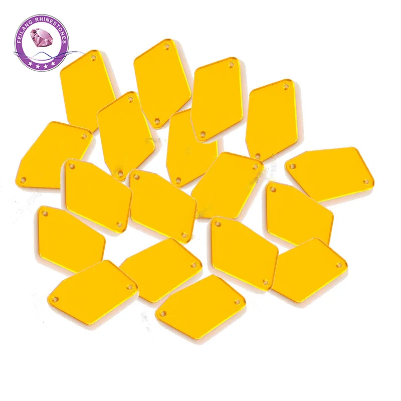 Специальный необычный золотистый акриловый пришить зеркало со стразами с