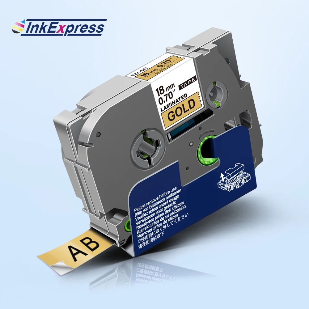 

InkExpress 841 Tape for Brother Tape 18mm Label Tape Black on Gold Sticker For Brother PT Label Maker PT-D400 PT-310 PT-300