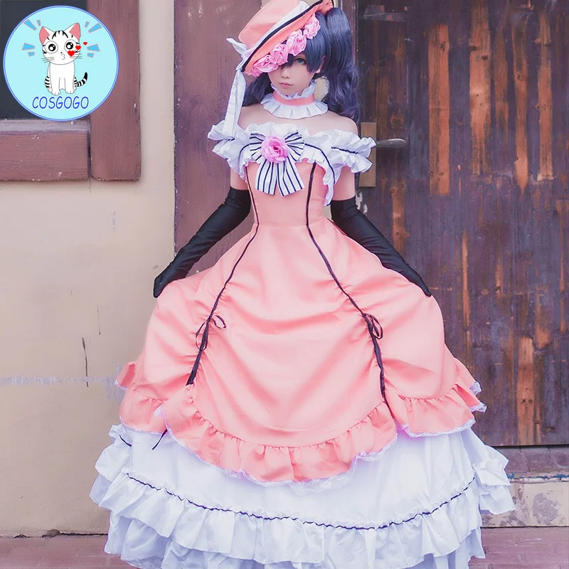 

Anime! Black Butler Ciel Phantomhive Robin Lolita Dress Elegant Lovely Uniform Cosplay Costume Halloween Party Outfit Women NEW