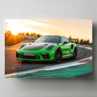 Современная Настенная Картина на холсте 911 GT3 RS Weissach зеленая супермашина картина HD Печать автомобиля Плакаты для декора гостиной