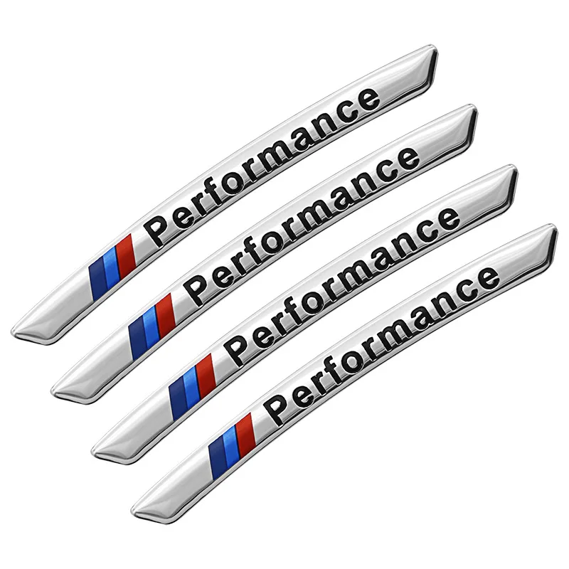 

4pcs/lot Aluminum M Performance car rim sticker for bmw E38 E39 E46 E53 E60 E61 E64 E70 E71 E85 E87 E90 E83 F10 F20 F21 F30 F35