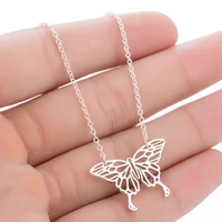 butterfly necklace for women geometric butterfly pendant chain origami statement necklaces trendy jewelry gift