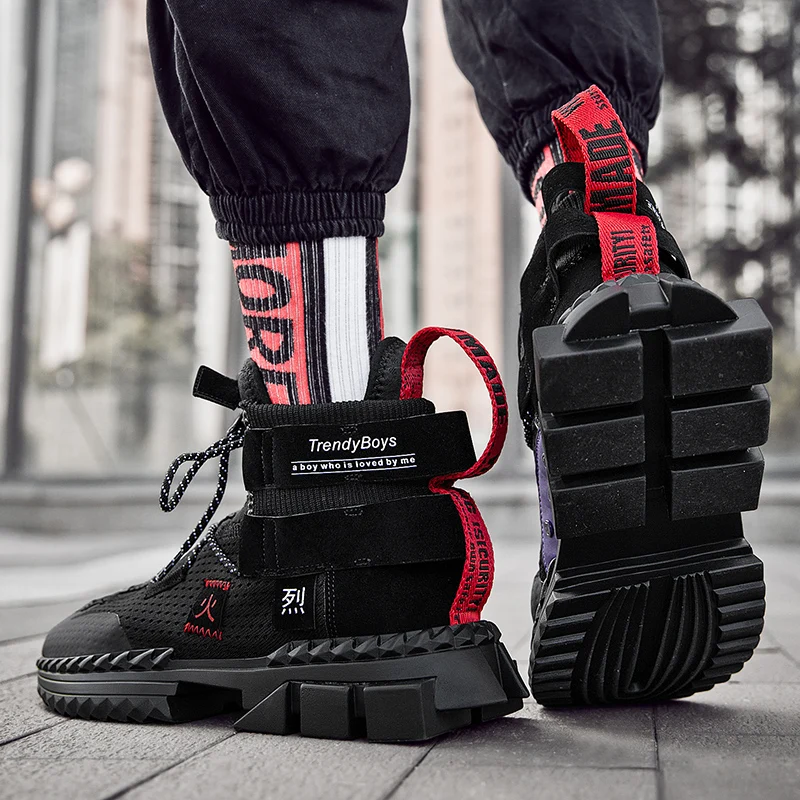 Мужские кроссовки в стиле хип-хоп модные повседневные для бега папы сетчатый