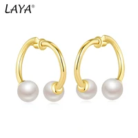 laya shell pearl earrings for women pure 925 sterling silver irregular drop earrings elegant classic fine jewelry 2021 trend