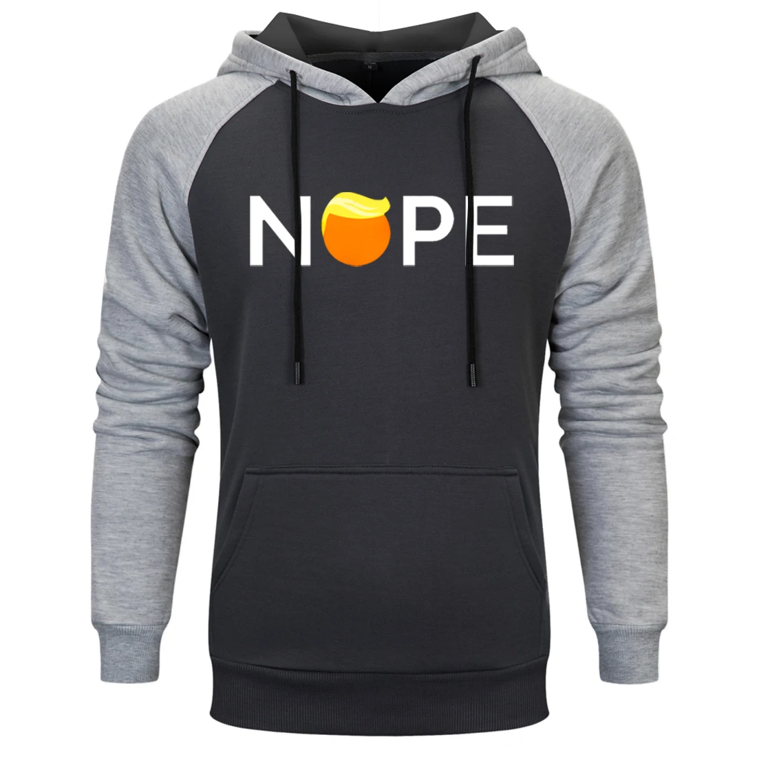 

NOPE Print Mens Raglan Hoody For Mens Streetwear Fashion Sweatshirts Standard Casual Clothing Winter Autumn Moletom Masculino