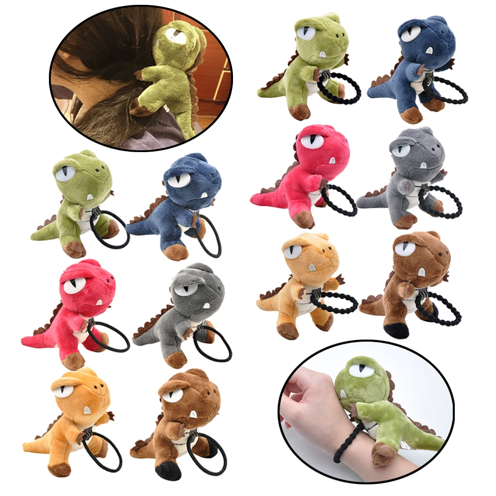 Кольцо для волос с головой динозавра веревка плюшевая игрушка короткая