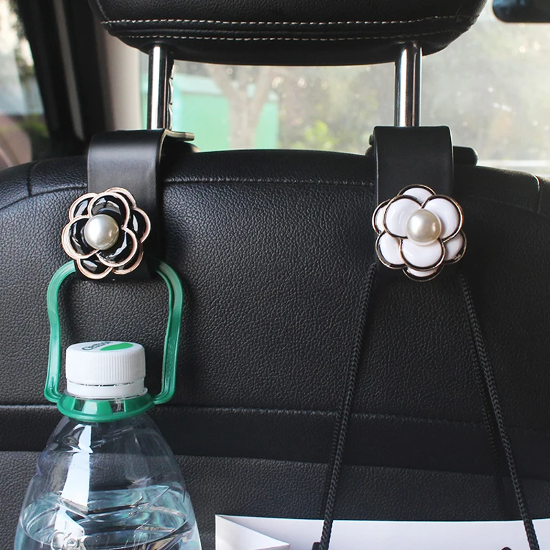 Креативный автомобильный крючок с жемчужным цветком камелии крючки для хранения