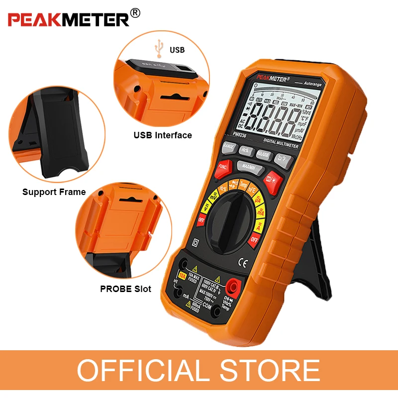 PEAKMETER PM8236 автоматический ручной диапазон Профессиональный цифровой мультиметр