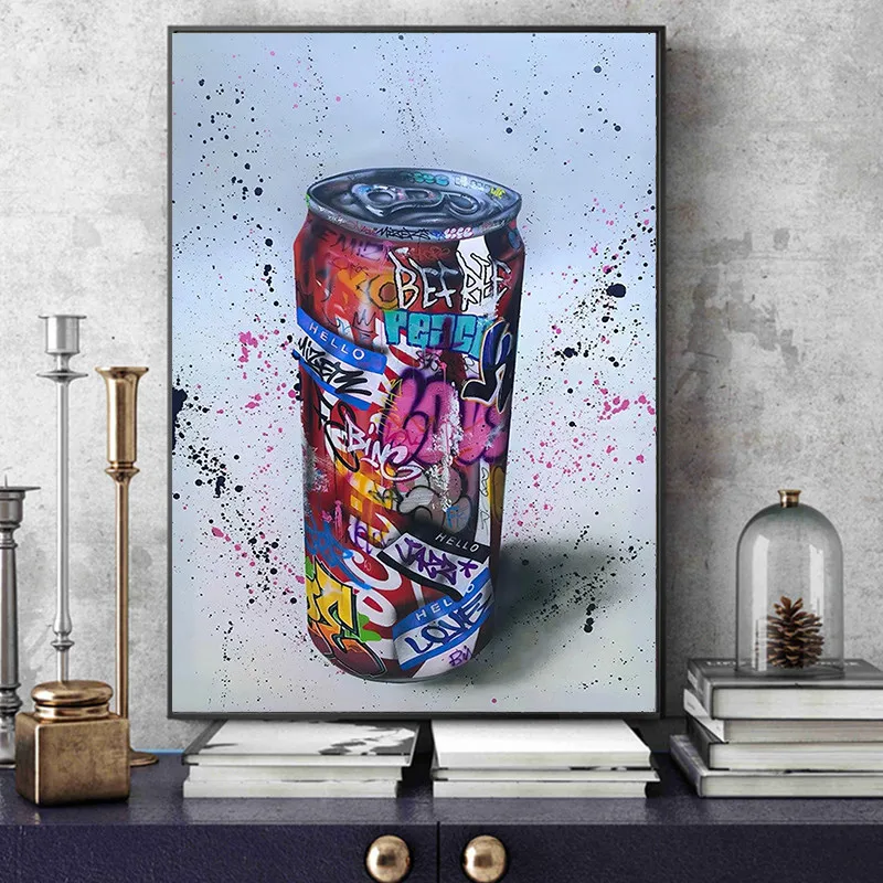 

Graffiti Cola Bottle Canvas Painting Wall Art Beverage Can Posters And Prints For Living Room Street Pop Art Home Decor Cuadros
