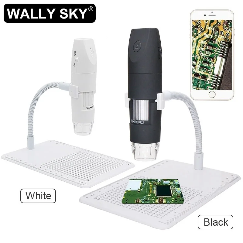 

LED Wifi Digital Microscope 1000X 1080P Electronic Microscopes Android IOS PC for PCB Jewelry Inspection