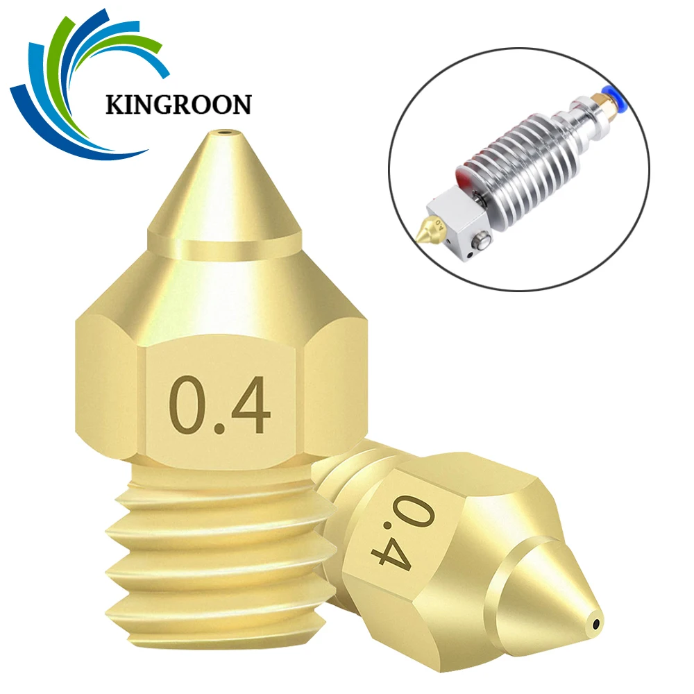 

KINGROON 2 шт., 3D принтер, латунная медная насадка TTS, заостренная насадка 0,2/0,3/0,4/0,5 мм, Hotend, Печатная головка для детской нити 1,75 мм