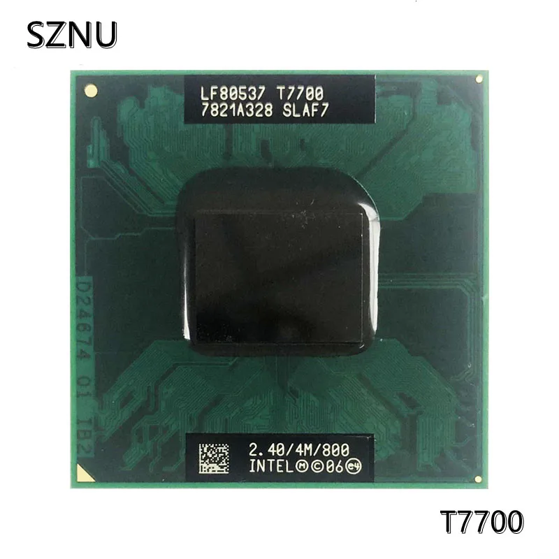 

Intel Core 2 Duo T7700 SLA43 SLAF7 2.4 GHz Dual-Core Dual-Thread CPU Processor 4M 35W Socket P