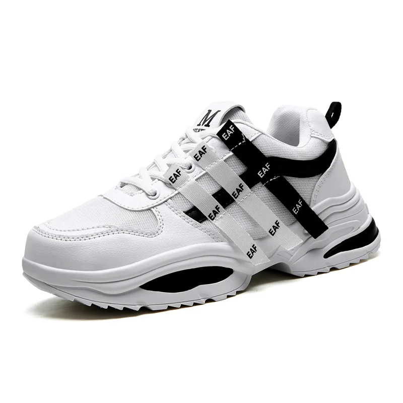 Мужские кроссовки на платформе белые дышащие в стиле ретро Новинка осени-зимы 2019